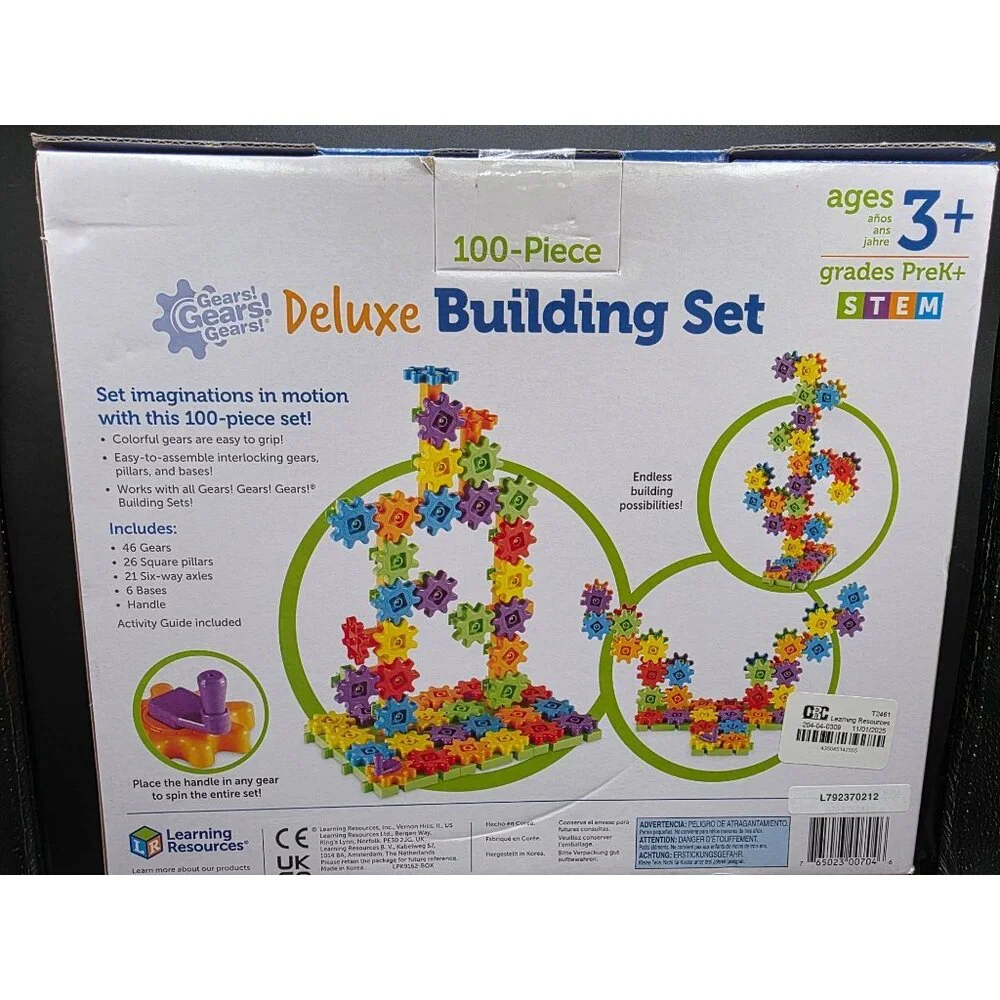 Learning Resources Gears Gears Gears Deluxe 100-Piece STEM Building Set Ages 3+